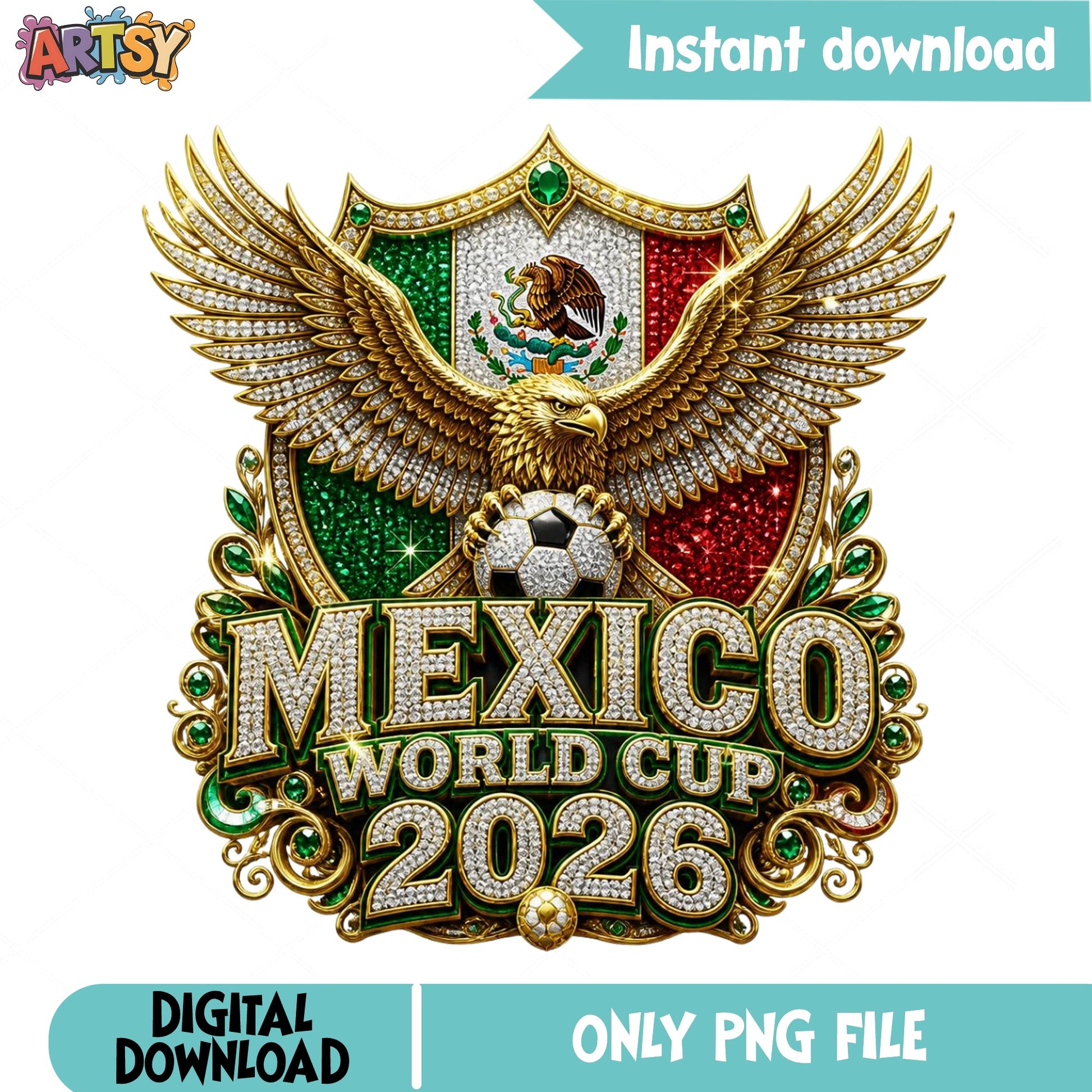 Mexico World Cup 2026 PNG, Mexico Soccer Eagle Shield, Futbol PNG