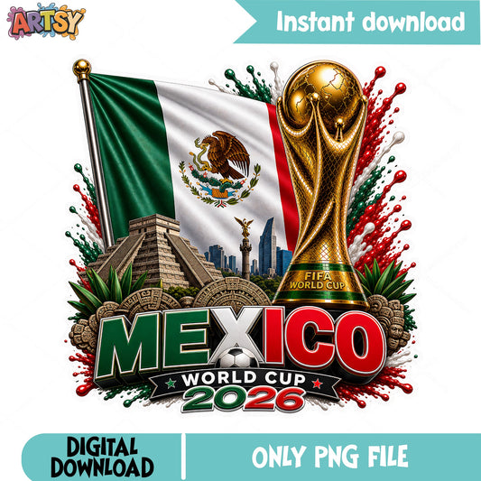 Mexico World Cup 2026 PNG, Mexico Soccer Trophy PNG, FIFA PNG