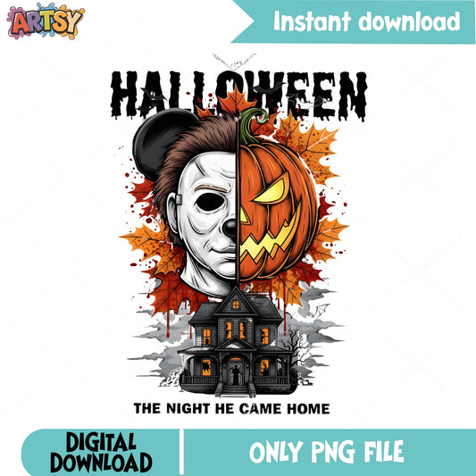 Michael Myers Halloween PNG, Horror Movie PNG, Pumpkin PNG