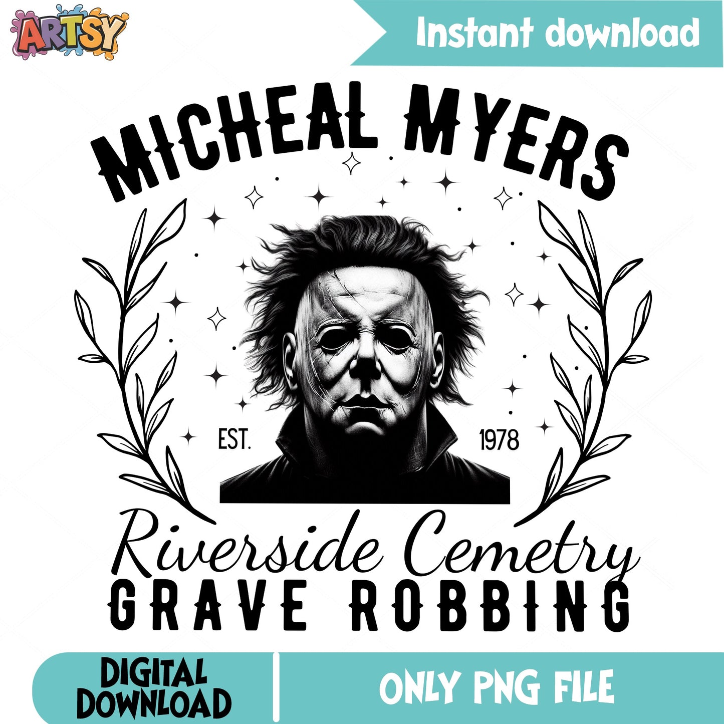 Michael Myers Riverside Cemetery PNG, Halloween Horror PNG, Scary Movie PNG