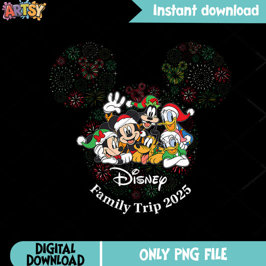 Mickey Fireworks Vacation Trip png, daisy duck png, donald duck png