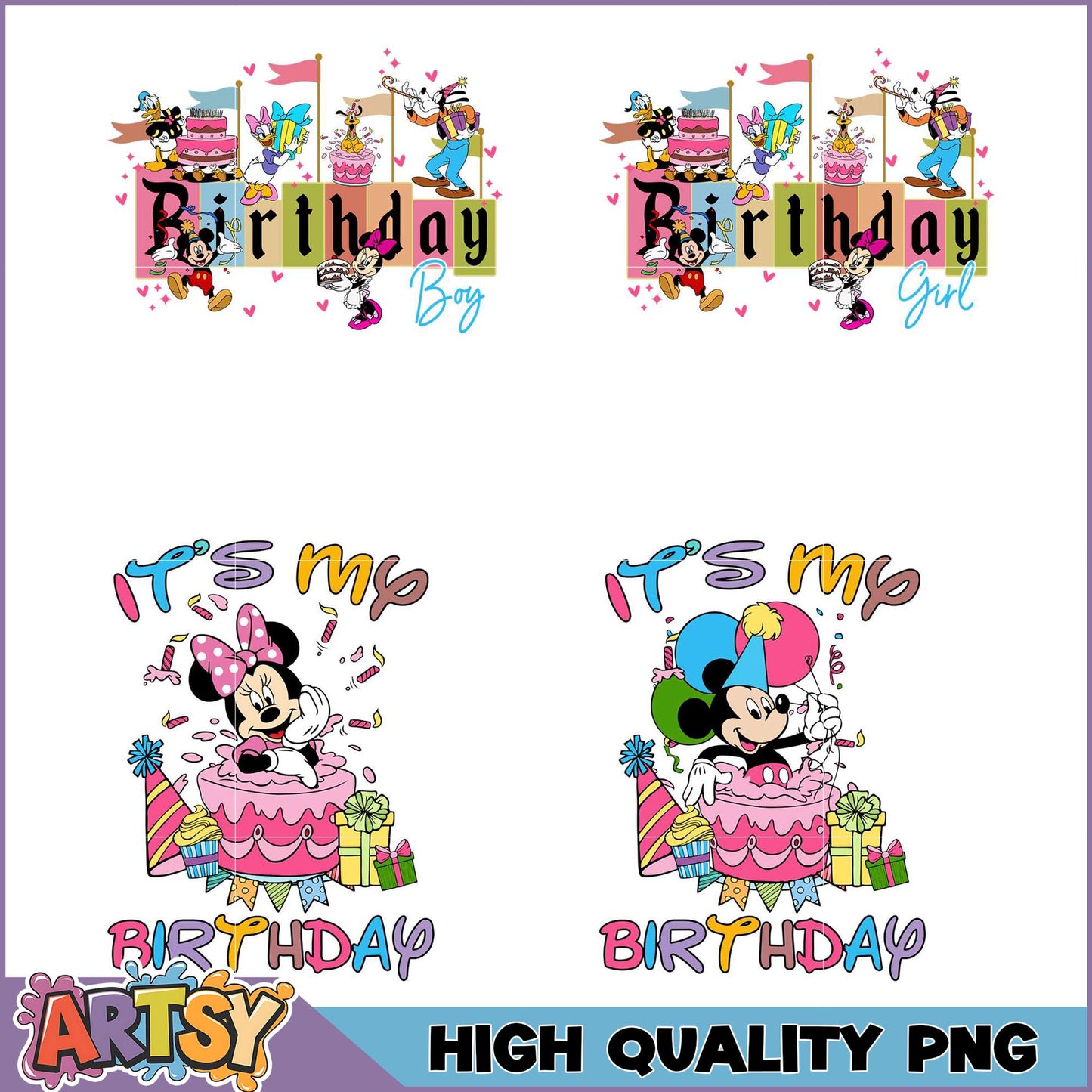 Mickey Minnie Birthday PNG Bundle High Quality