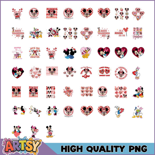 Mickey Minnie Valentines PNG Bundle High Quality