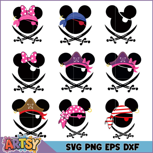 Mickey Mouse Pirate SVG Bundle