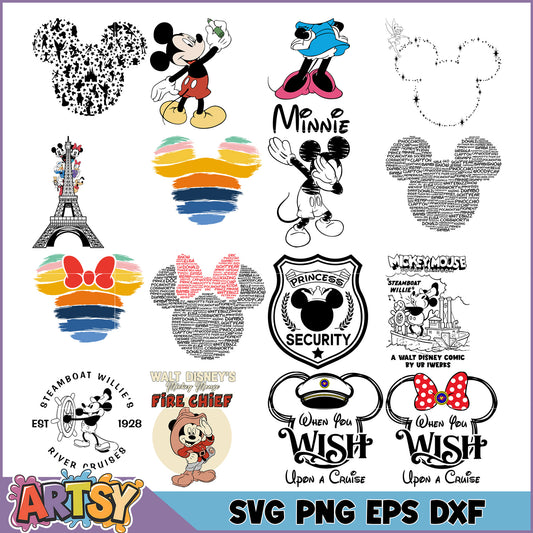 Mickey Mouse SVG Bundle 10 Designs
