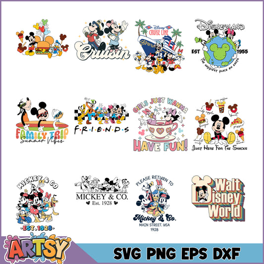 Mickey Mouse SVG Bundle Disney Themed Designs for Fun Projects