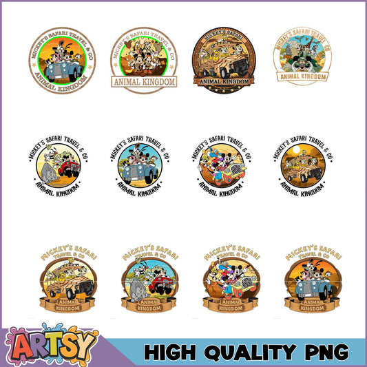 Mickey Mouse Safari PNG Bundle - High Quality