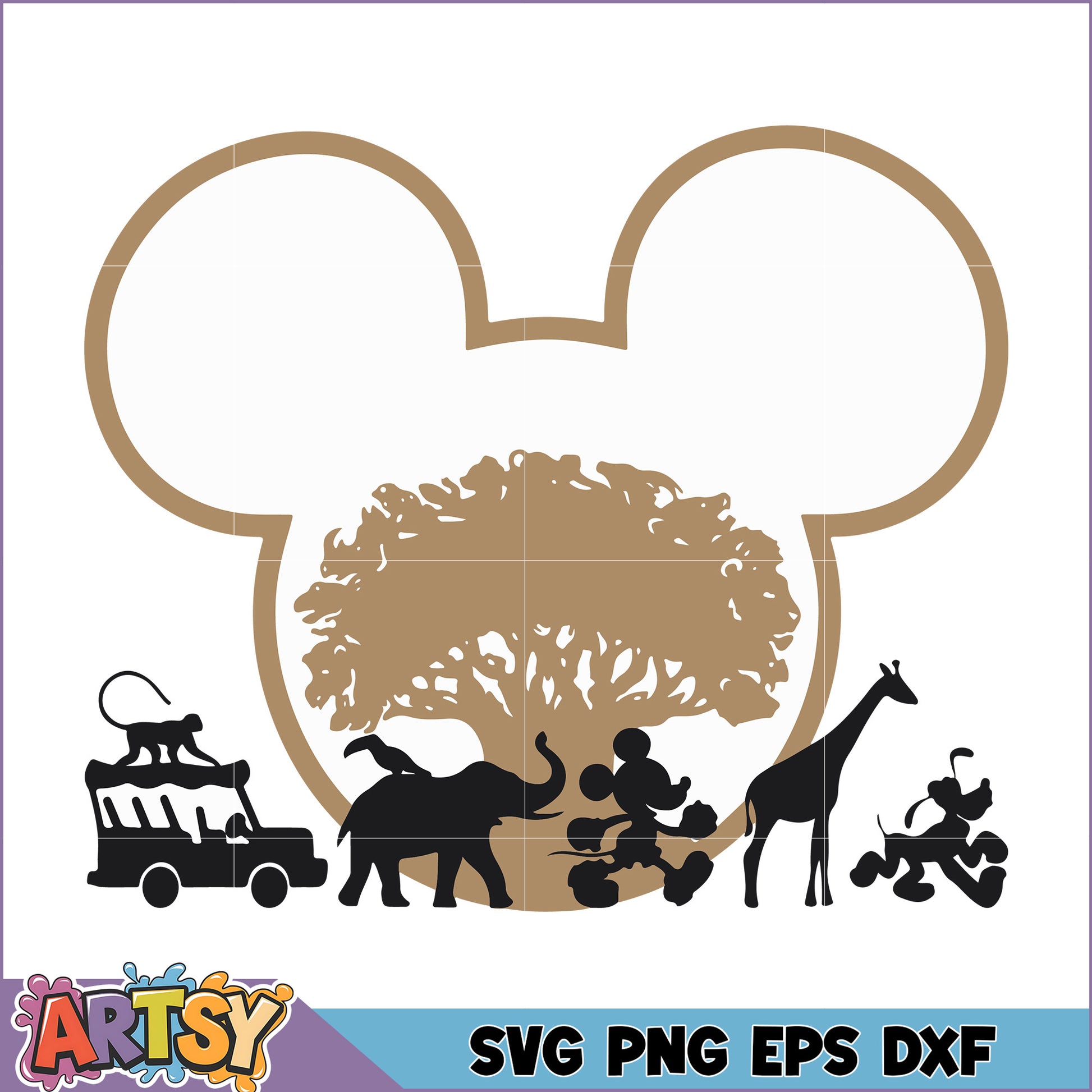 Mickey Mouse Safari SVG Cut File