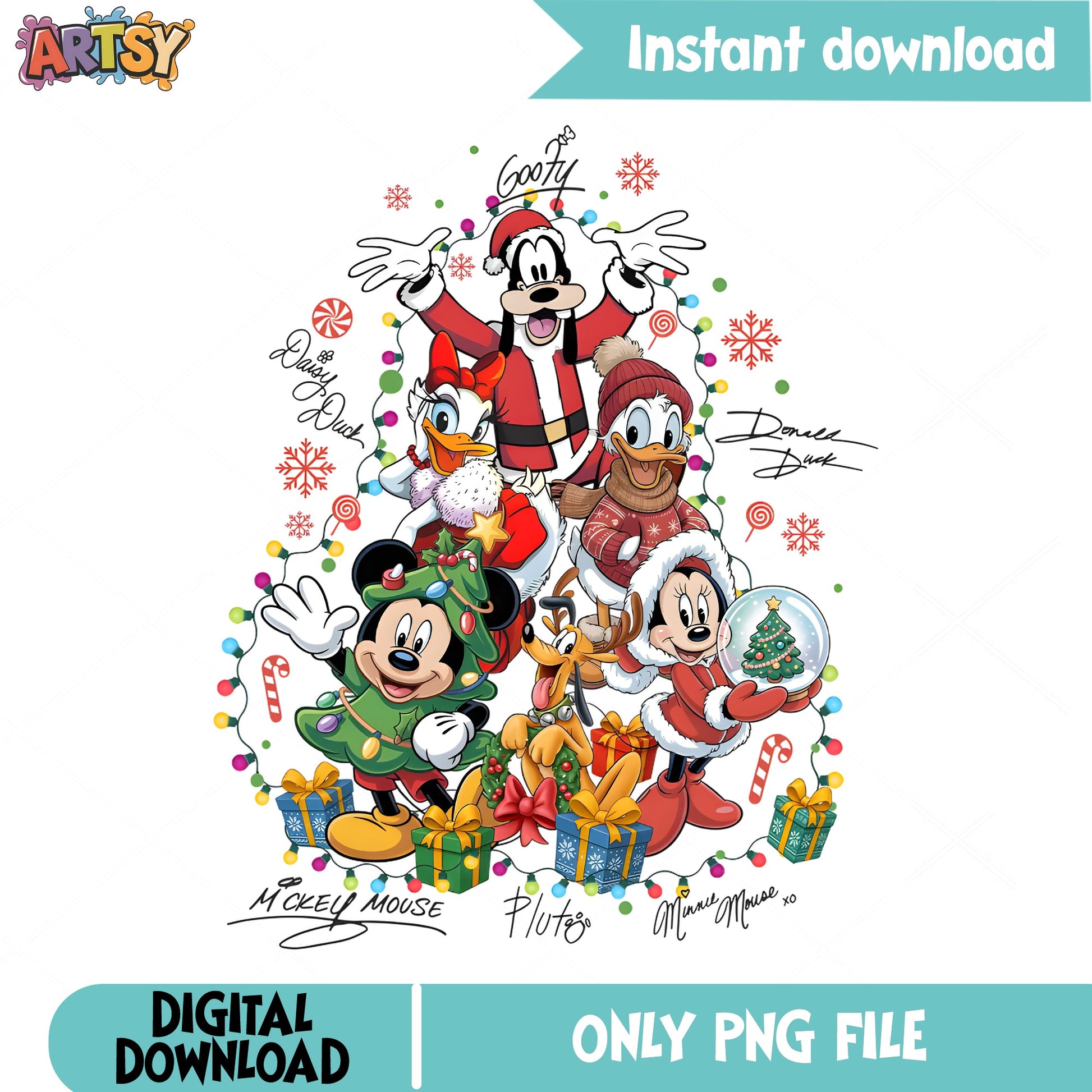 Mickey And Friends Christmas PNG, Disney Christmas PNG, Holiday PNG