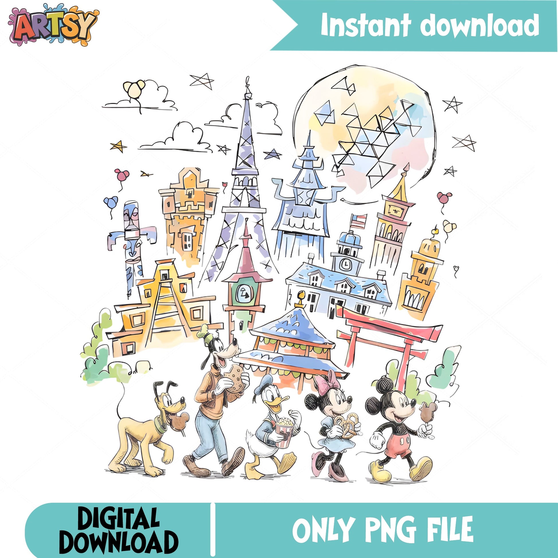 Mickey And Friends Epcot PNG, Disney World PNG, Vacation PNG