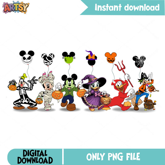 Mickey And Friends Halloween PNG, Disney Halloween PNG, Trick Or Treat PNG