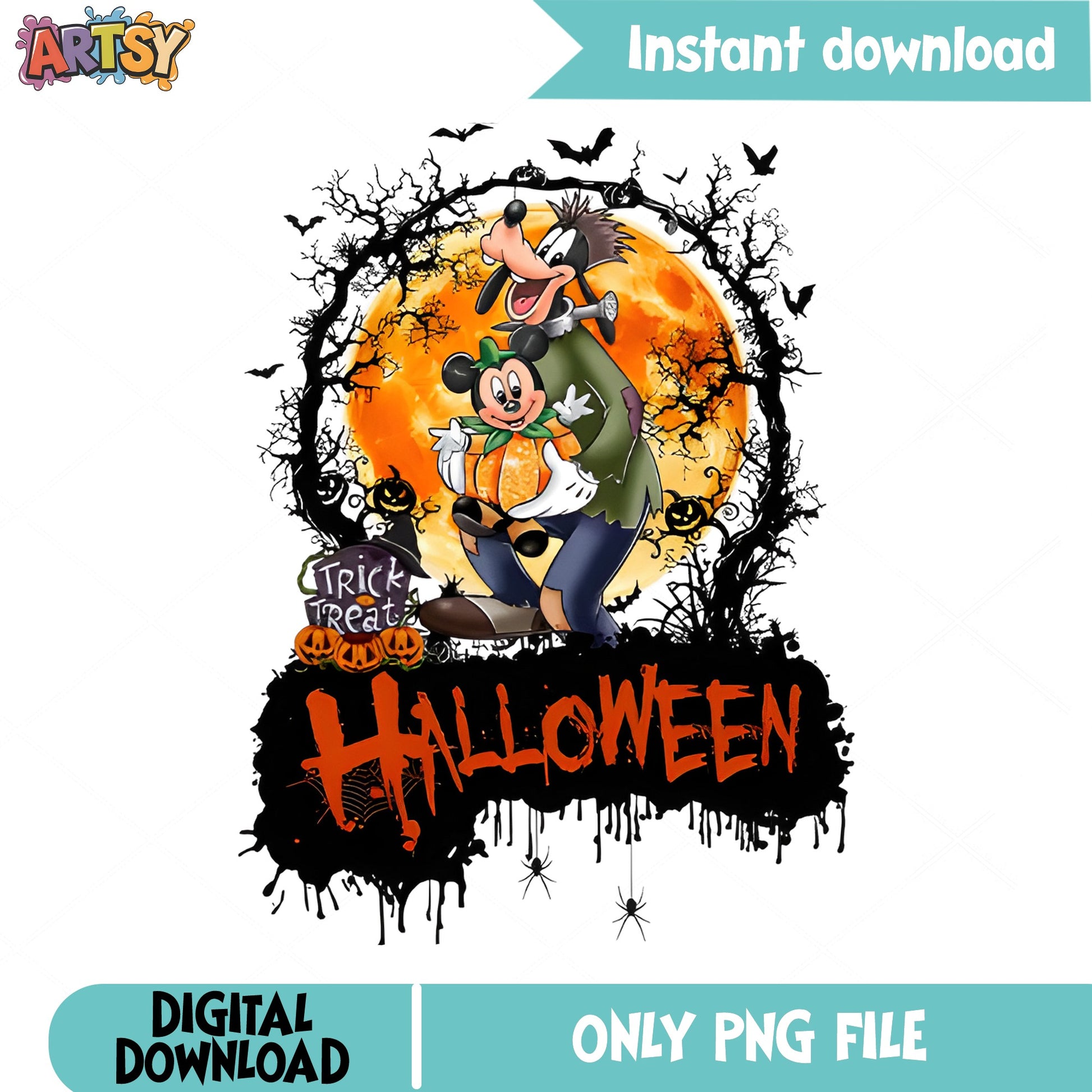 Mickey And Goofy Halloween PNG, Disney Trick Or Treat PNG, Spooky Disney PNG