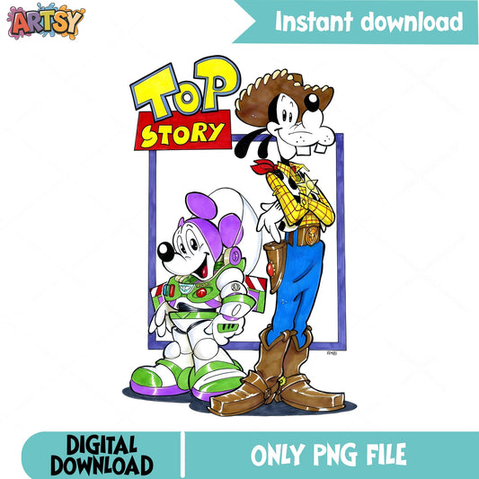Mickey And Goofy Toy Story PNG, Disney Cartoon PNG, Disney PNG