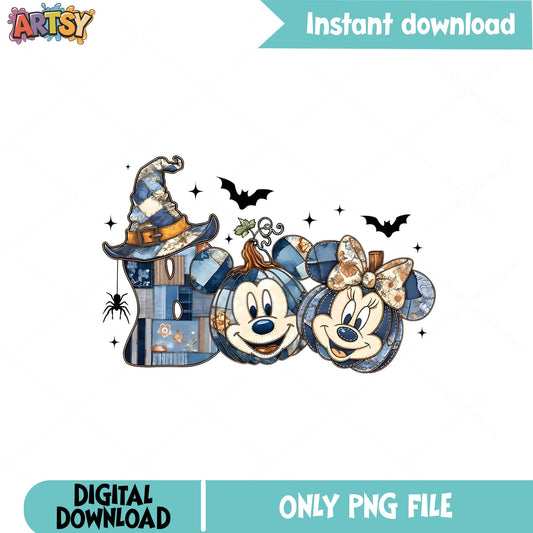 Mickey Minnie Boo Halloween PNG, Disney Halloween PNG, Pumpkin PNG