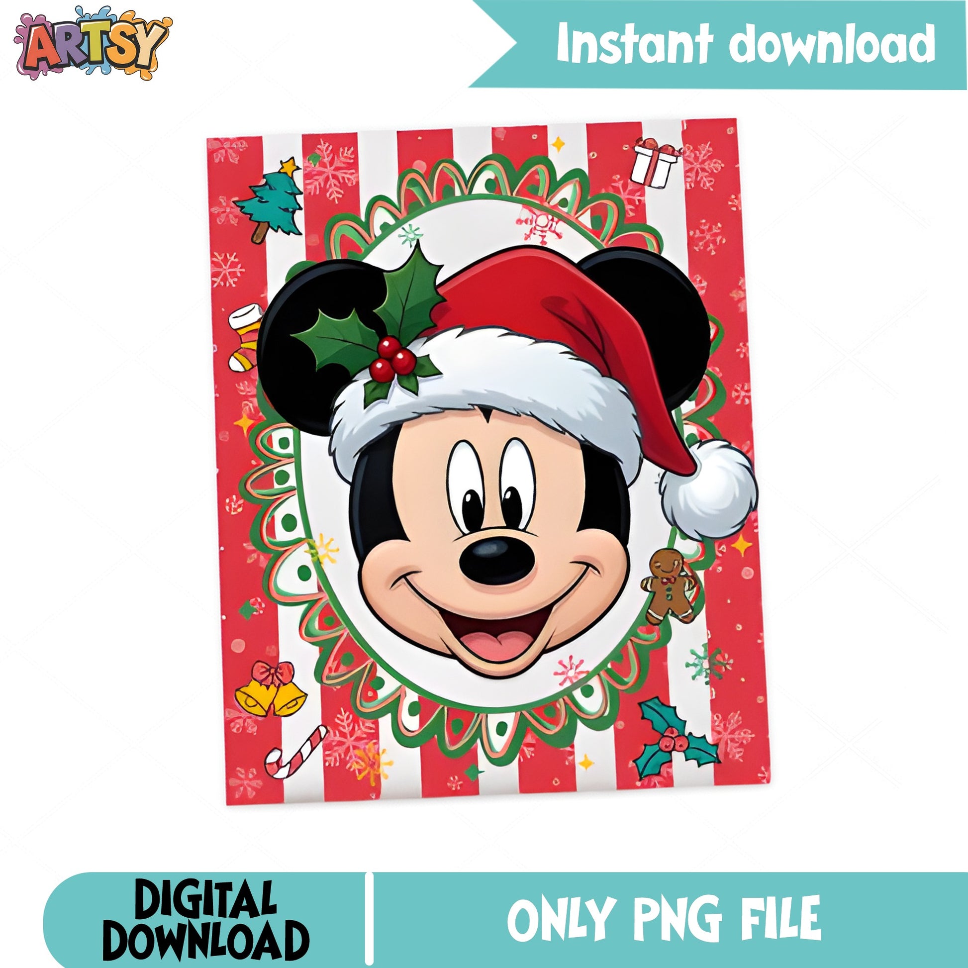 Mickey Mouse Christmas PNG, Disney Christmas PNG, Santa Mickey PNG