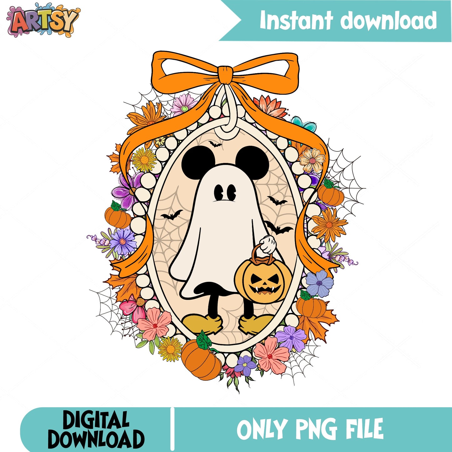 Mickey Mouse Ghost Halloween PNG, Disney Halloween PNG, Spooky Season PNG