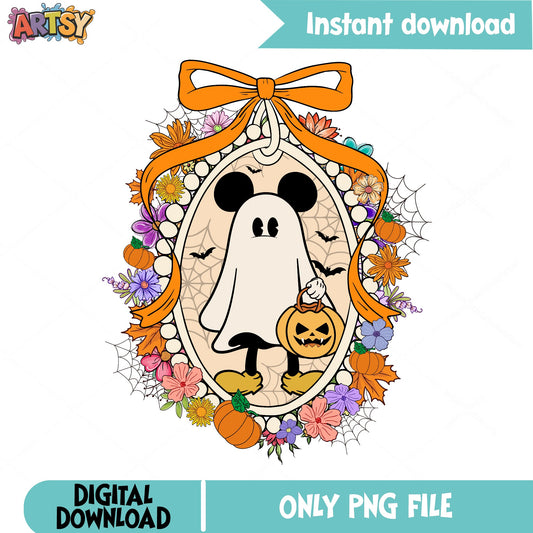 Mickey Mouse Ghost Halloween PNG, Disney Halloween PNG, Spooky Season PNG