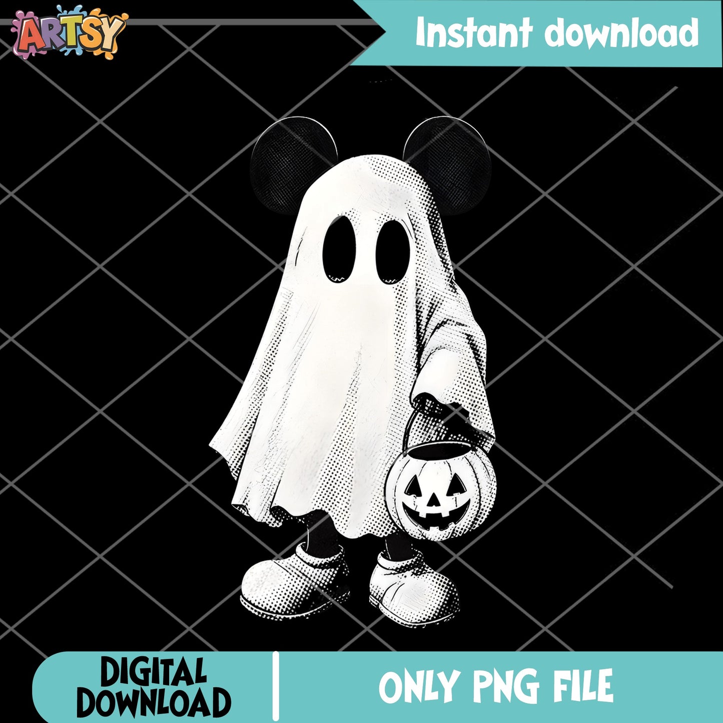 Mickey Mouse Ghost Halloween PNG, Disney Halloween PNG, Trick Or Treat PNG