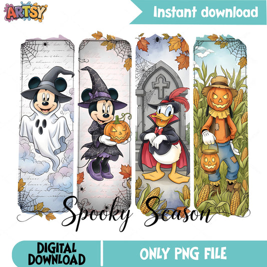 Mickey Mouse Halloween Bookmark PNG, Disney Spooky PNG, Fall PNG
