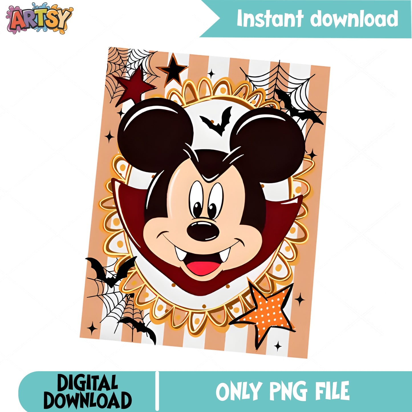 Mickey Mouse Halloween PNG, Disney Vampire Halloween, Spooky Mickey PNG
