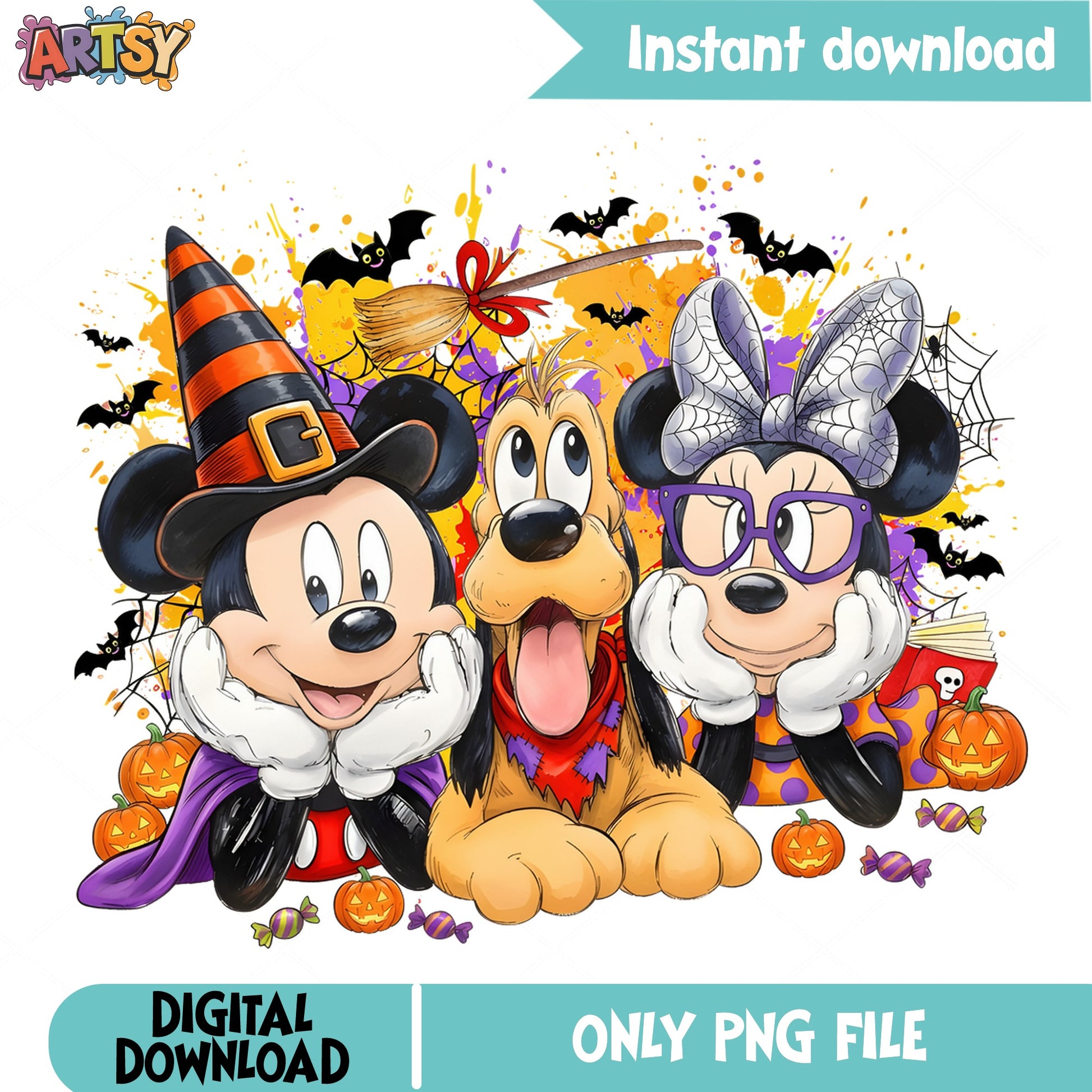 Mickey Mouse Halloween PNG, Minnie Pluto Disney Halloween, PNG