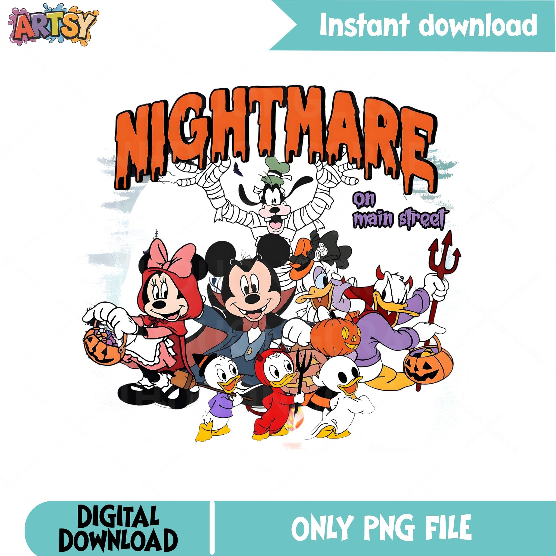 Mickey Mouse Halloween PNG, Nightmare On Main Street PNG, Disney PNG