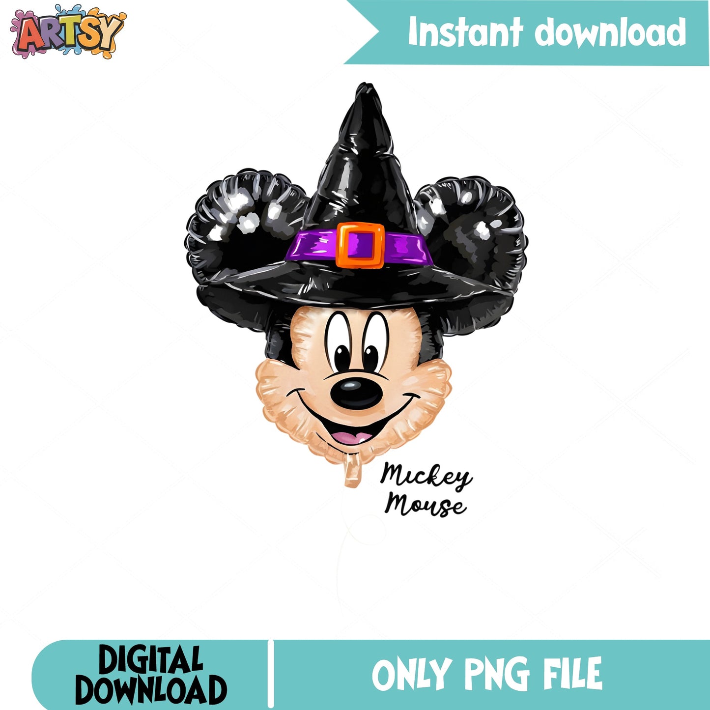 Mickey Mouse Halloween Witch PNG, Disney Halloween PNG, Spooky PNG