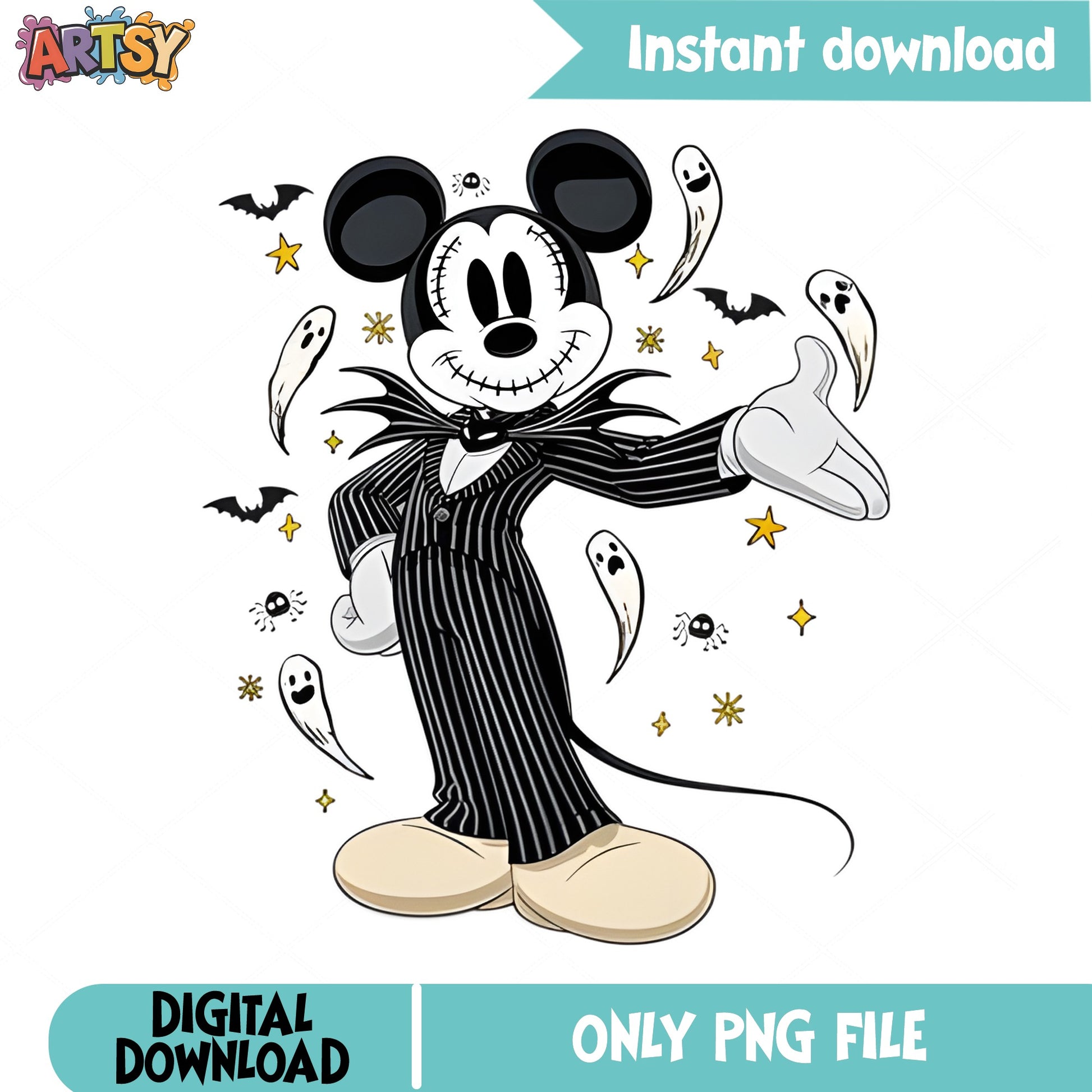 Mickey Mouse Jack Skellington PNG, Halloween PNG, Disney PNG