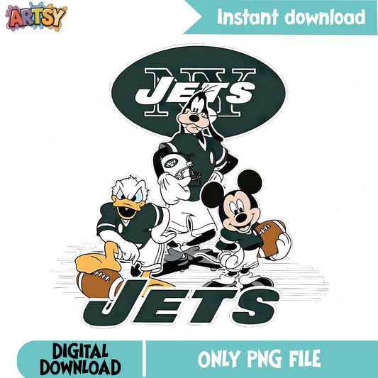 Mickey Mouse New York Jets NFL PNG, Disney Football PNG, Jets PNG