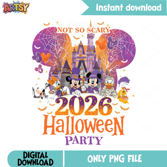 Mickey Mouse Not So Scary Halloween Party PNG, Disney PNG