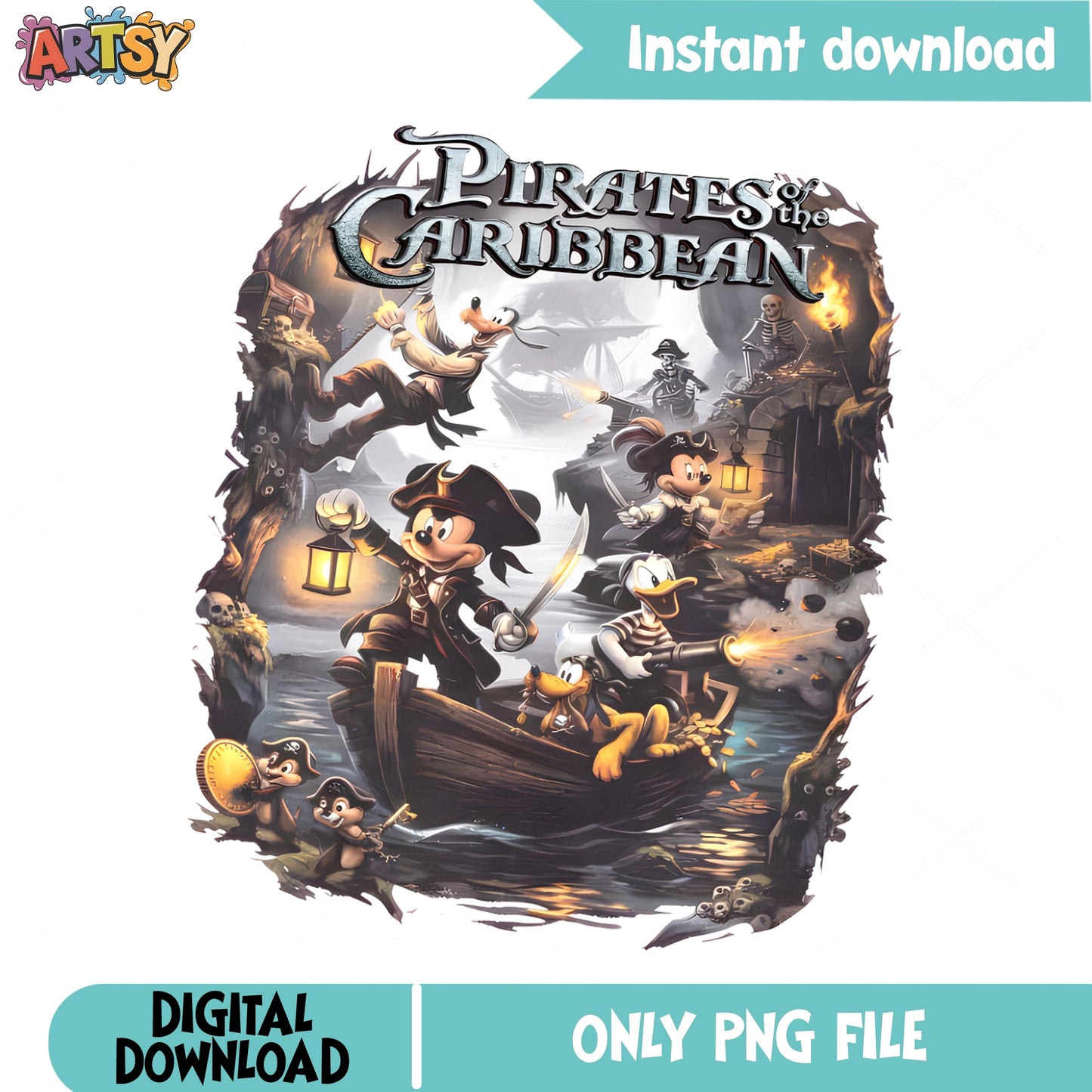 Mickey Mouse Pirates Of The Caribbean PNG, Disney PNG, Pirate PNG