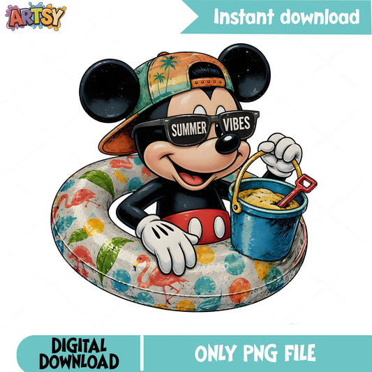 Mickey Mouse Summer Vibes Beach PNG, Disney Summer PNG, Mickey PNG