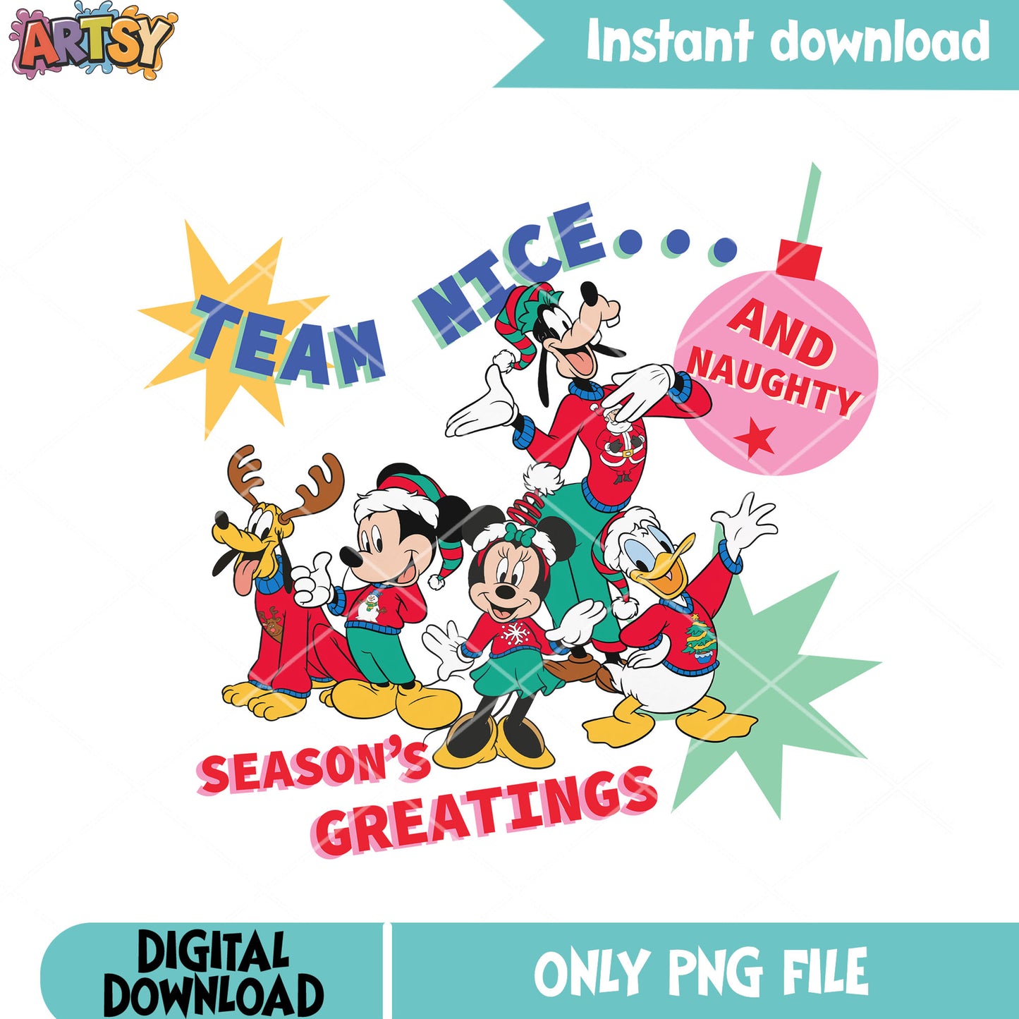 Mickey & Pals Christmas Holiday Team Nice…and Naughty