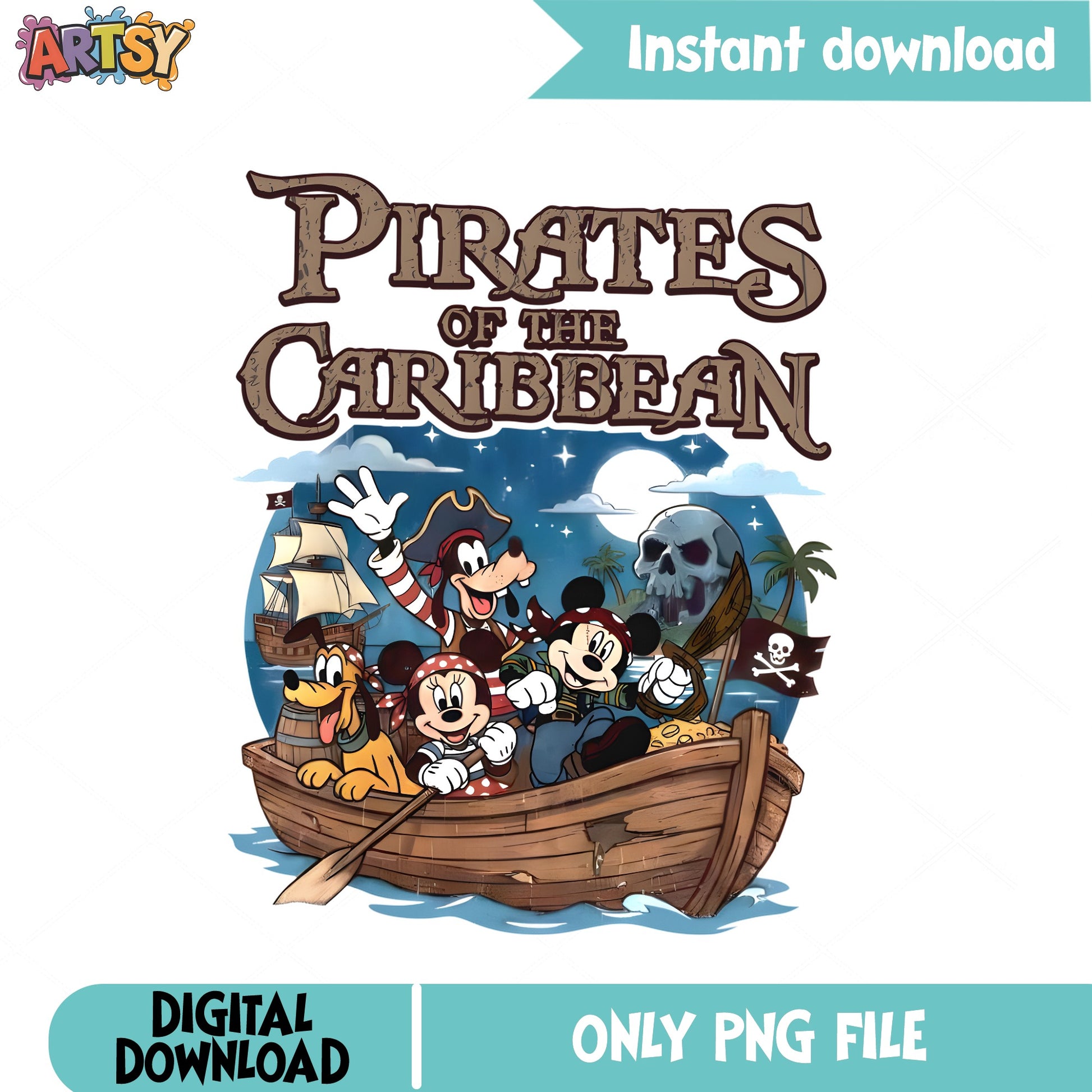 Mickey Pirates Of The Caribbean PNG, Disney Pirate PNG, Disney Trip PNG