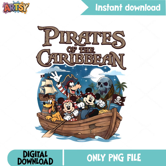 Mickey Pirates Of The Caribbean PNG, Disney Pirate PNG, Disney Trip PNG