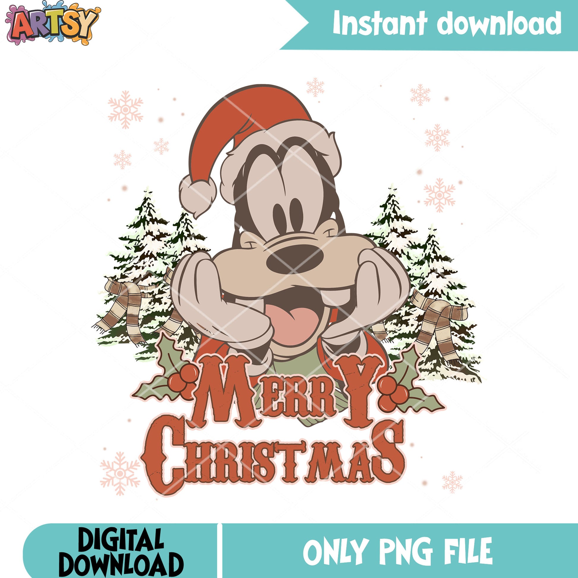 Mickey and friends christmas png, disney christmas png, goofy png