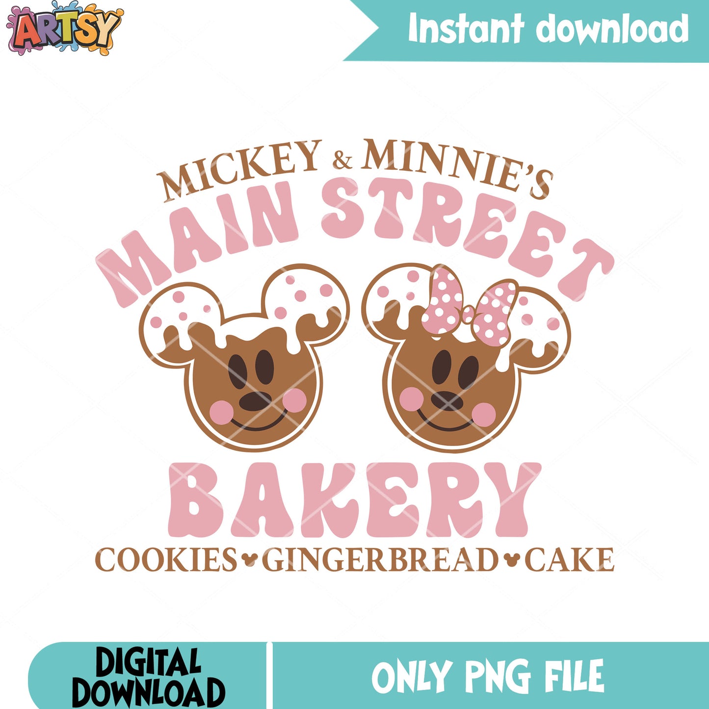 Mickey and minnie bakery png, disney christmas png, merry christmas png