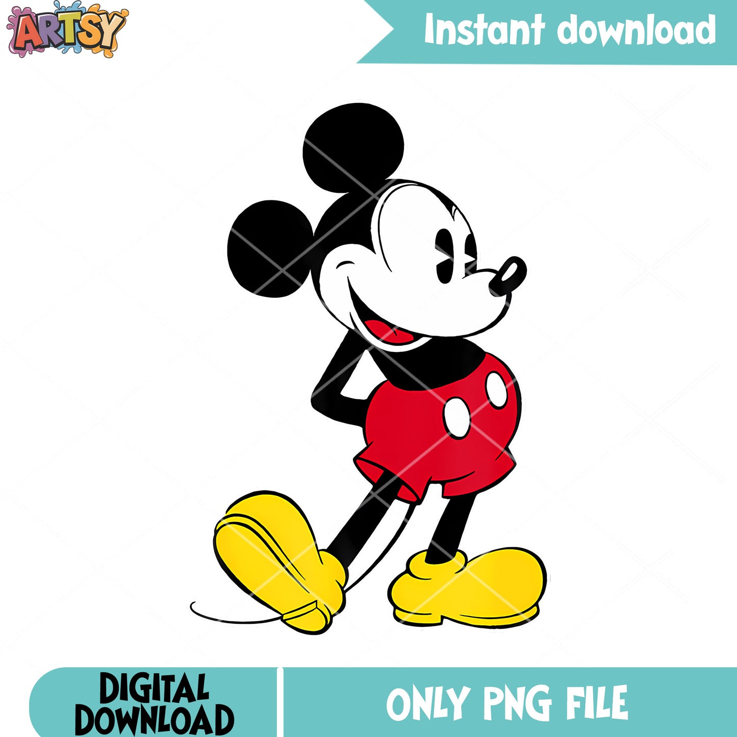 Mickey classic pose png, disney mickey png, mickey character png