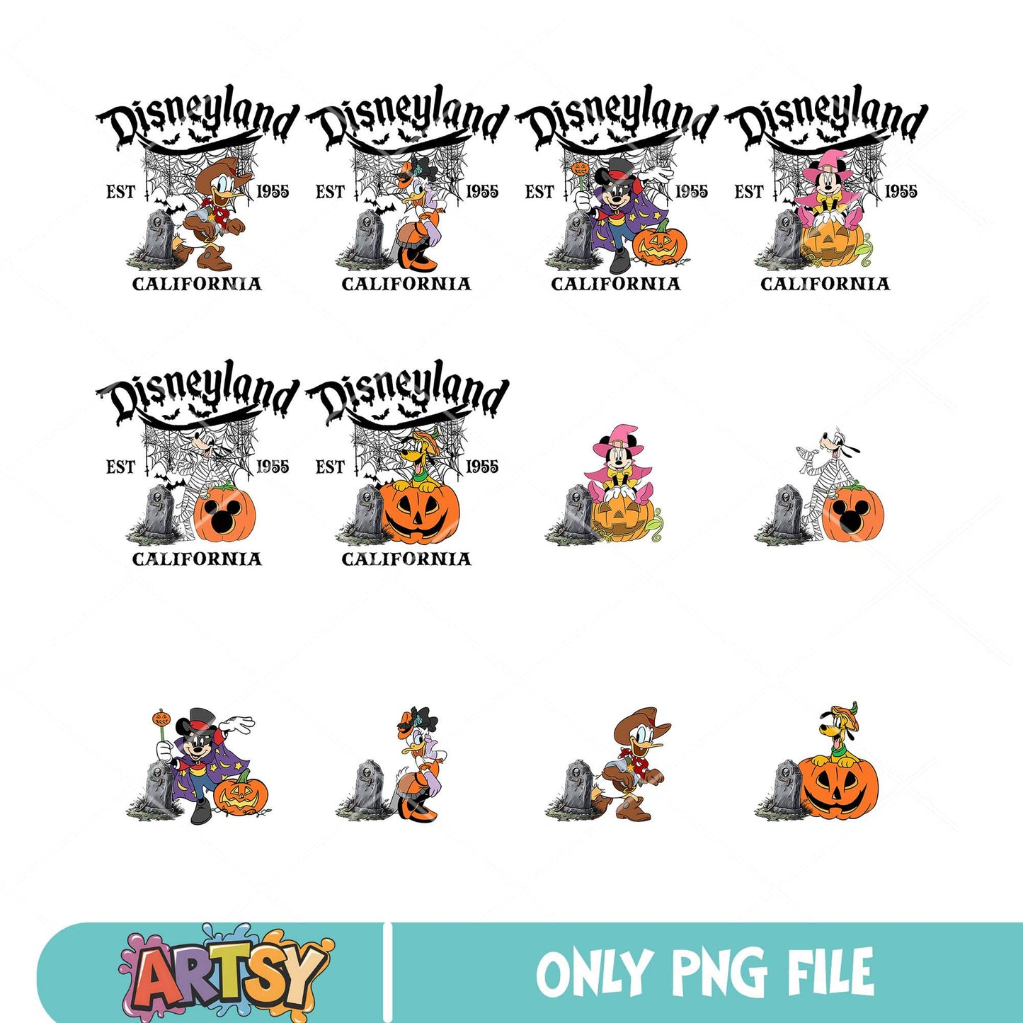 Mickey disney halloween bundle png, disney halloween png, mickey halloween png