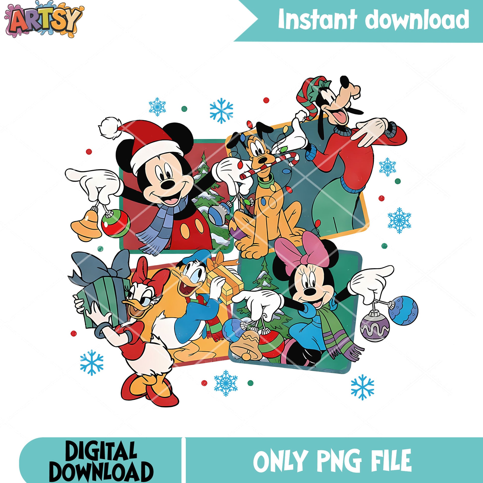 Mickey for kids christmas png, donald duck png, mickey mouse png