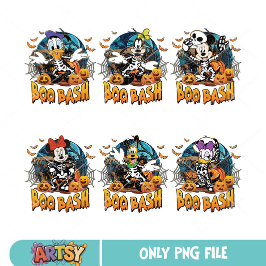 Mickey friends boo bash png bundle, mickey boo png, halloween boo png