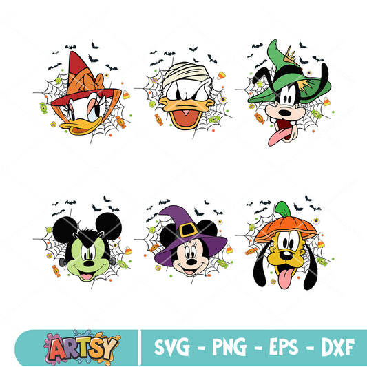 Mickey friends head svg bundle, halloween mickey svg, halloween disney svg