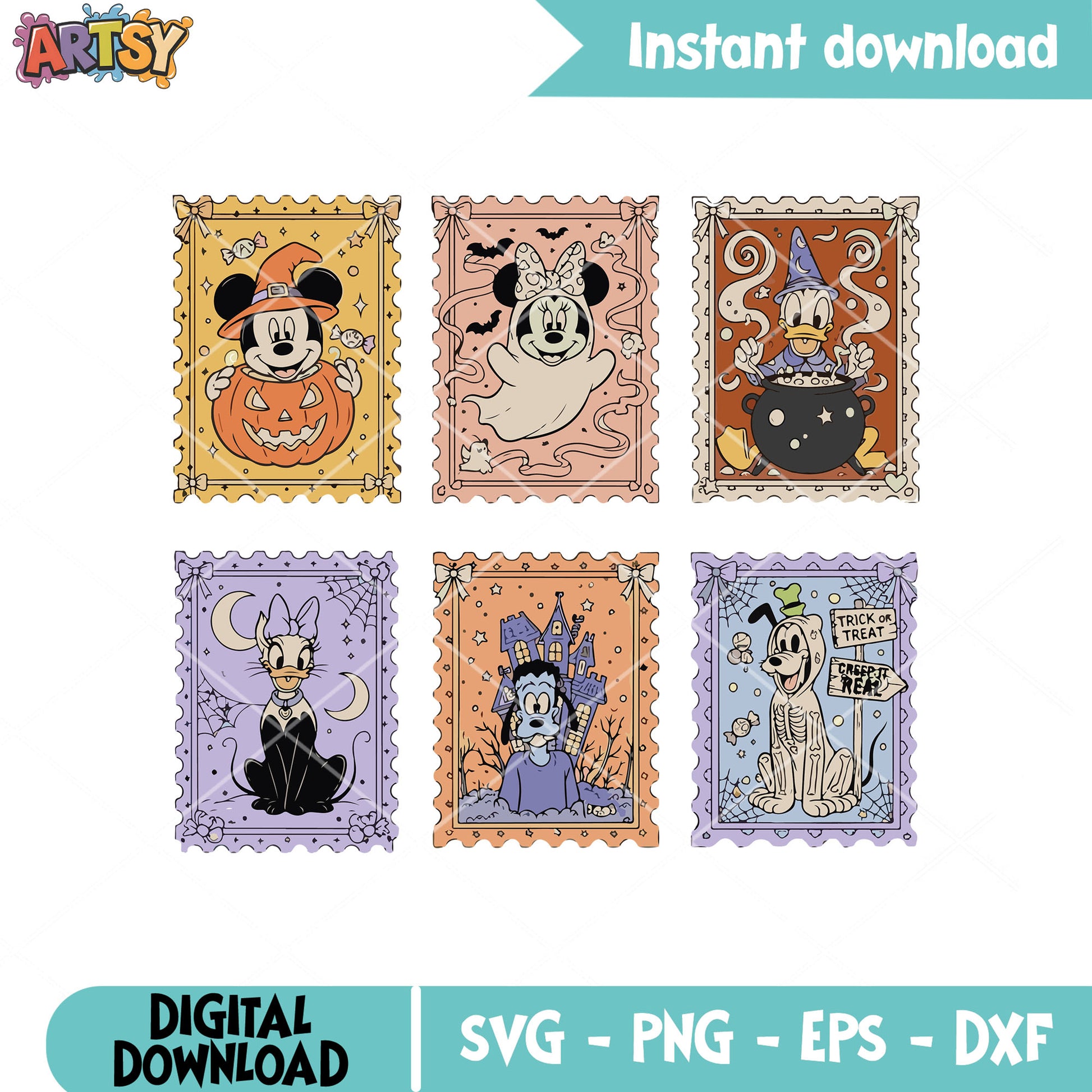 Mickey halloween stamp svg, mickey friends svg, halloween disney svg