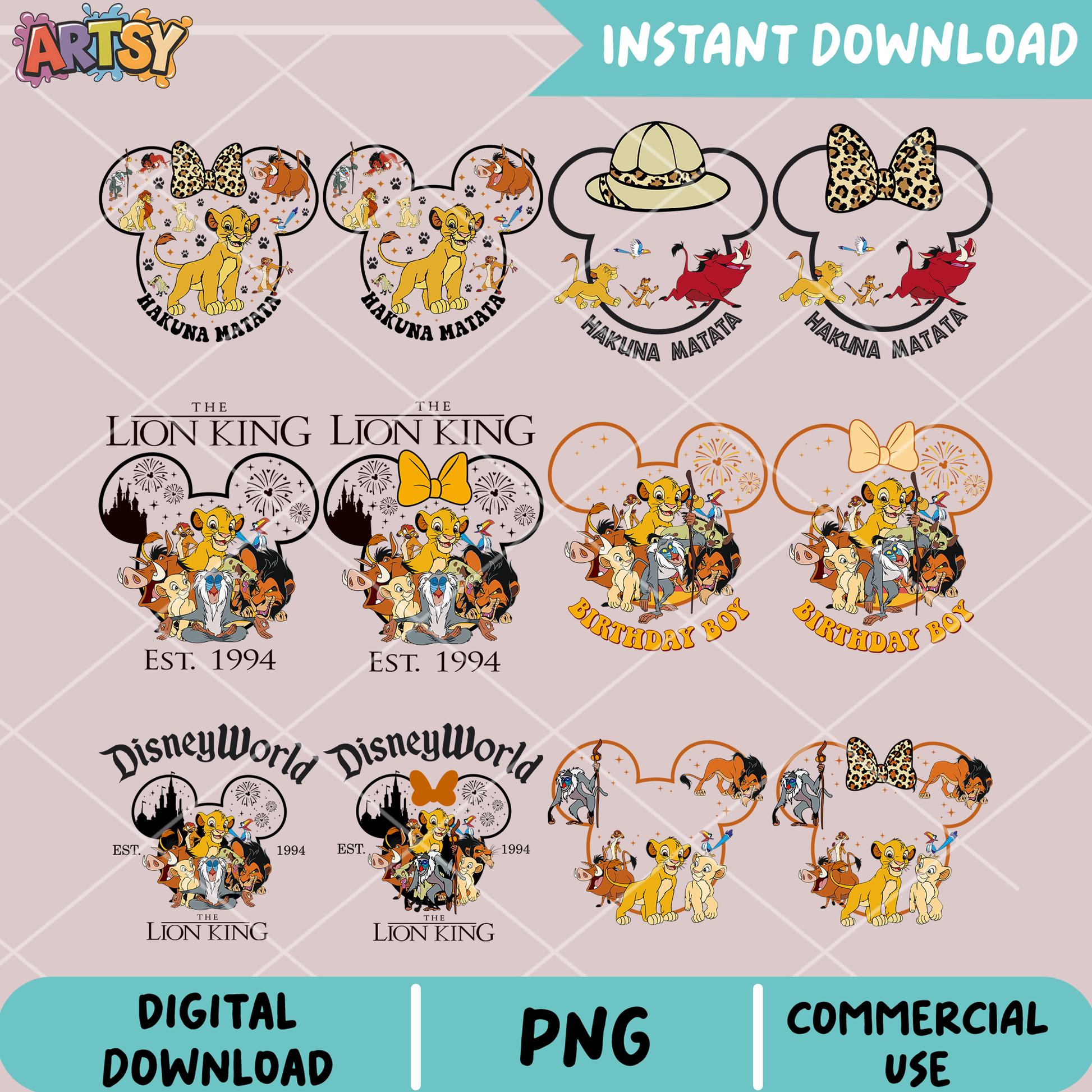Mickey head lion king png bundle, mickey head png, lion kings png