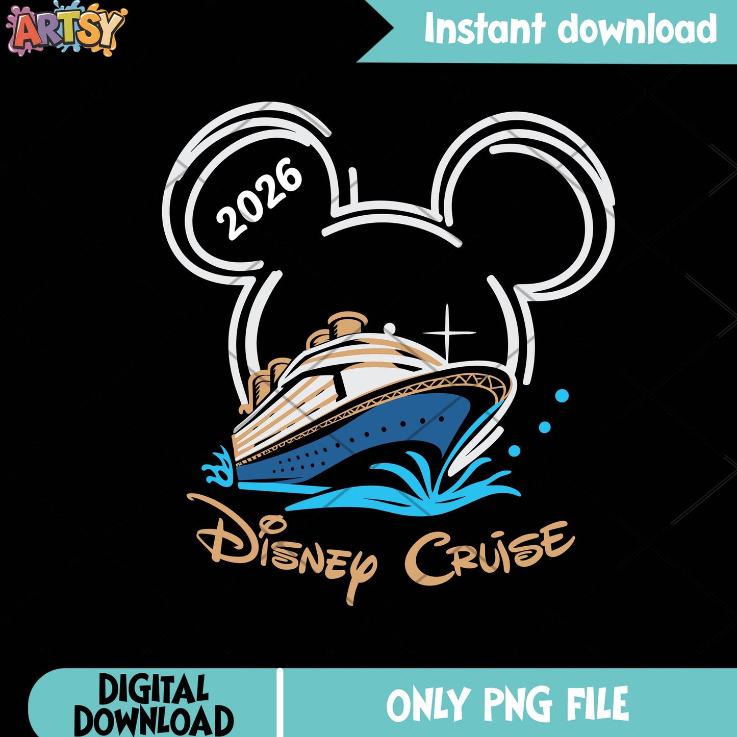 Mickey icon cruise ship png, disney cruise png, disney christmas png