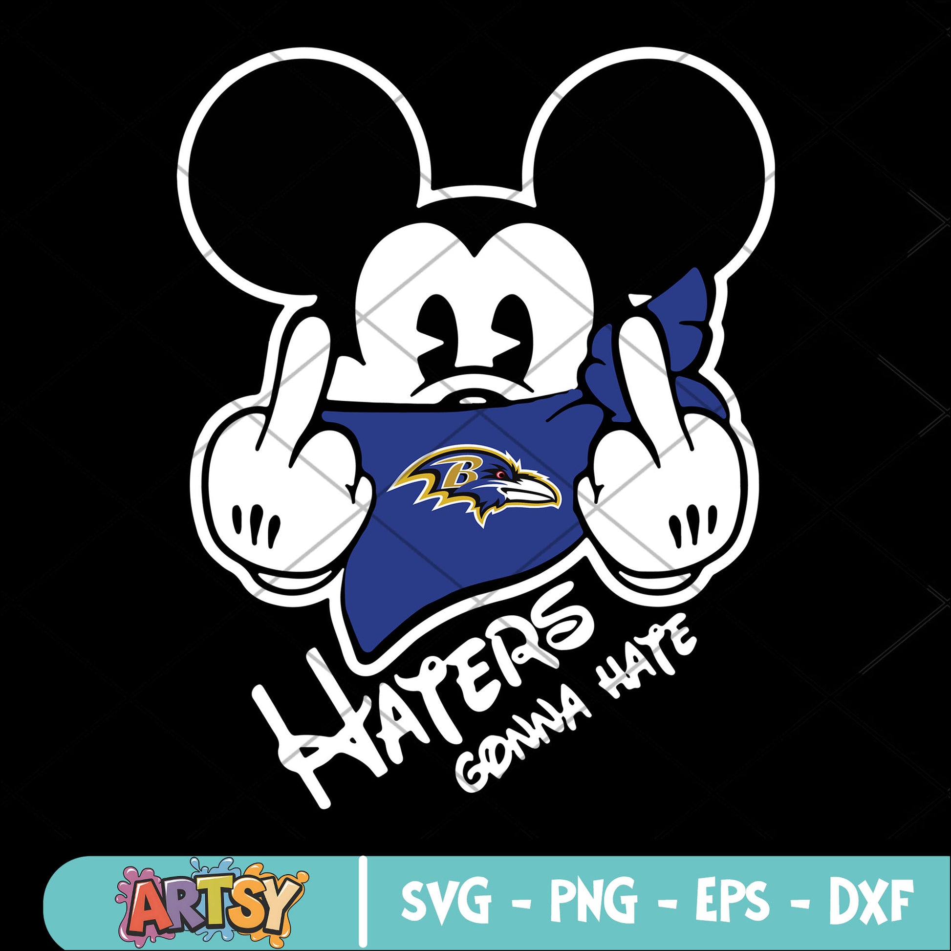 Mickey middle finger svg, baltimore ravens svg, disney buys nfl​ svg