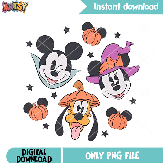 Mickey minnie max png, halloween costume png, disney character png