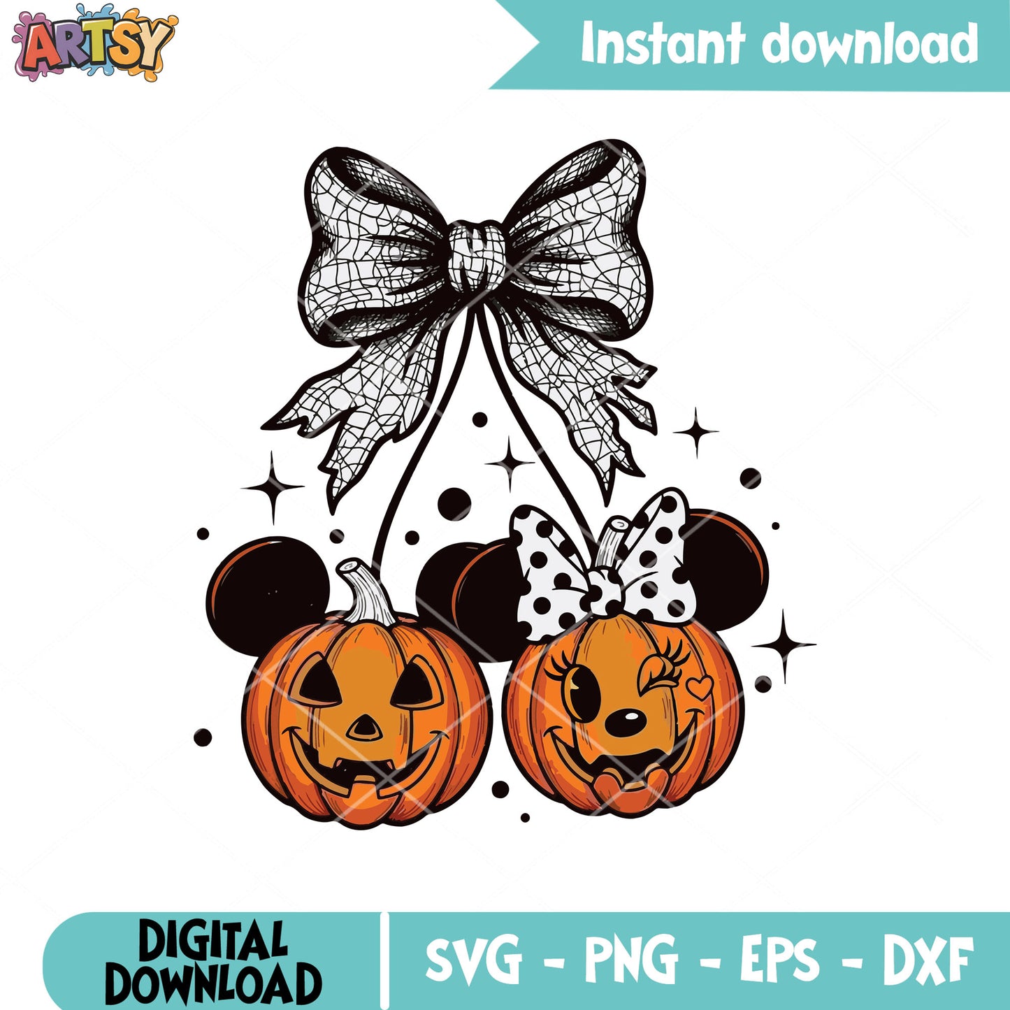 Mickey minnie pumpkin bow svg, pumpkin mickey svg, bow halloween svg