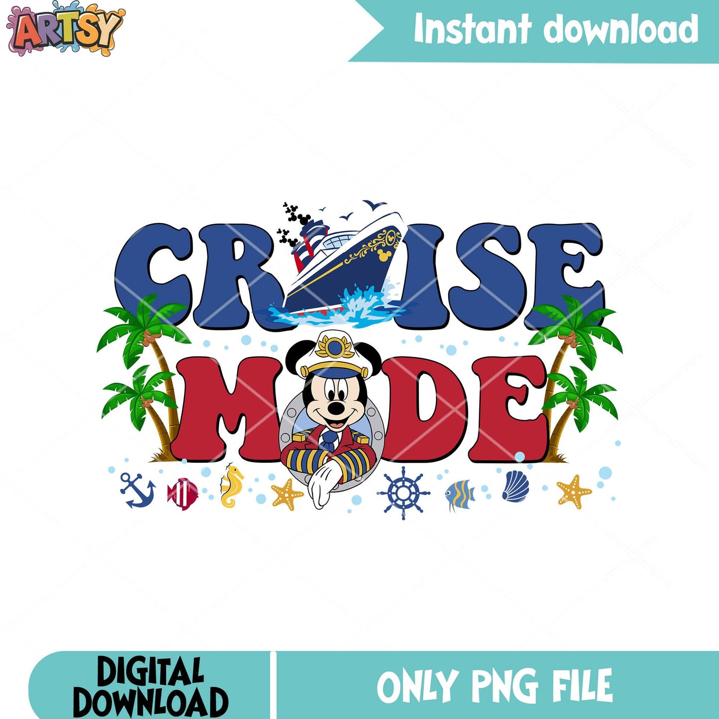 Mickey mode cruise png, cruise travel png, mickey mouse png