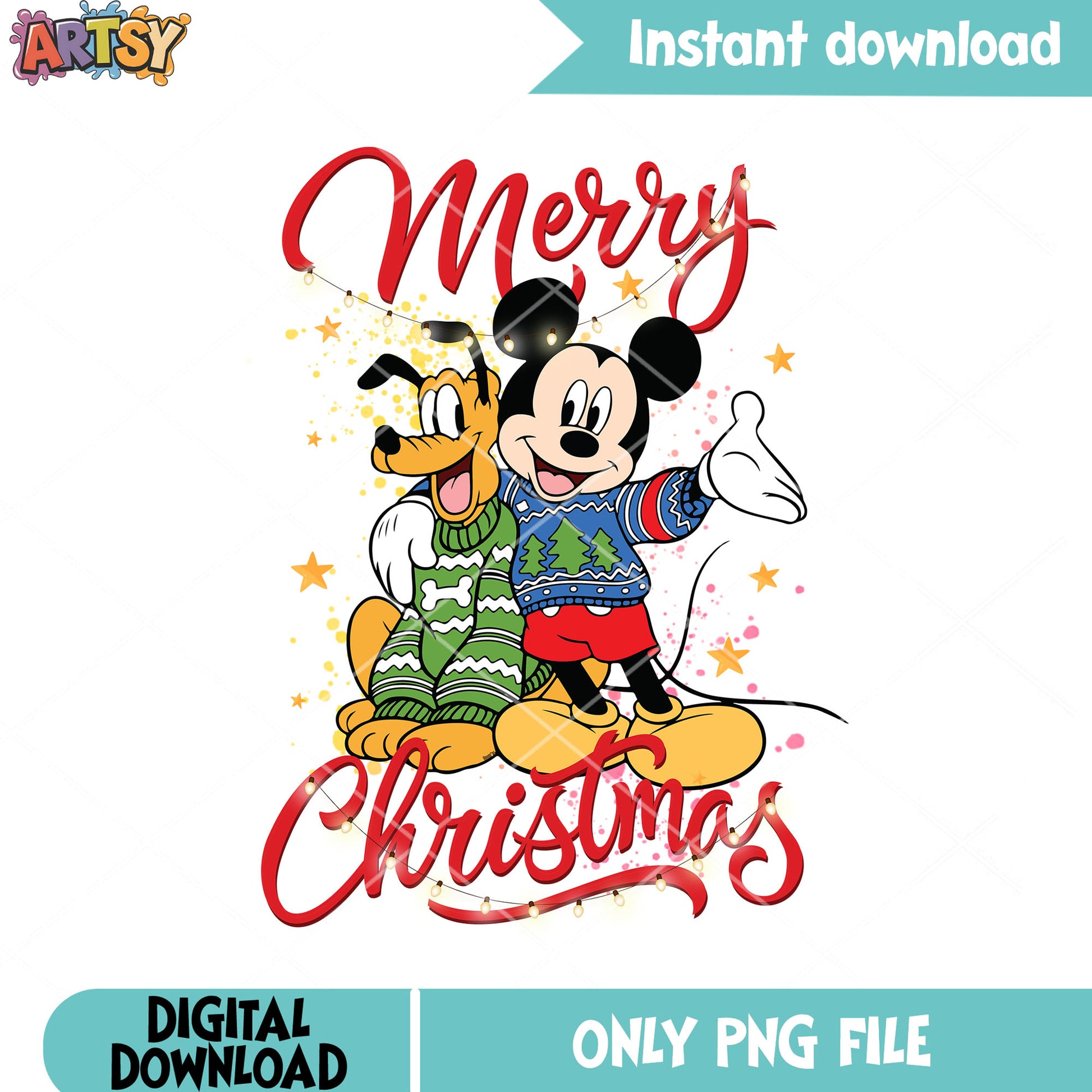 Mickey mouse christmas vibe png, pluto the dog png, christmas png